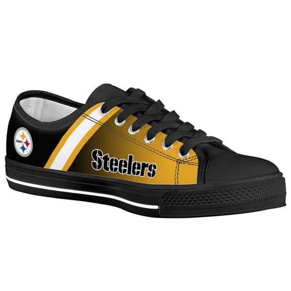 Women's Pittsburgh Steelers Low Top Canvas Sneakers 001
